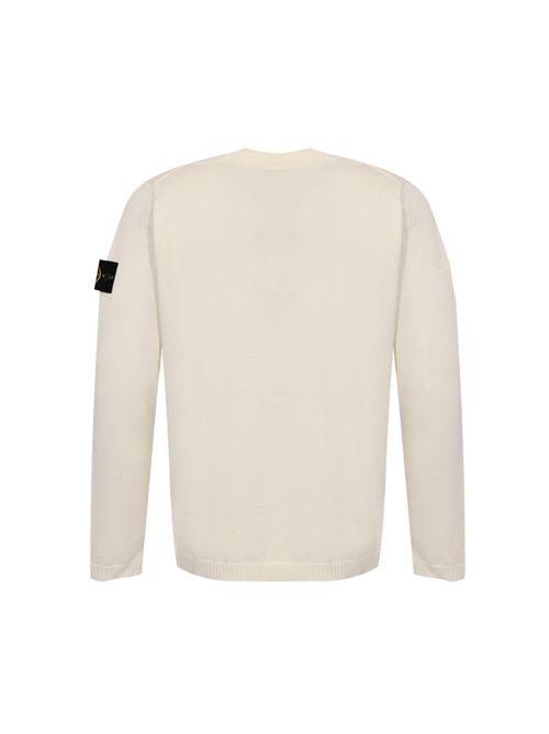 Maglione 5100023 in cotone biologico a punto micro Ivory STONE ISLAND | 5100023S01B2V0093